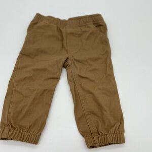 Timberland Cargo Pants Baby Boy Size 12M Tan Roll Tab Adjustable Waist Snaps